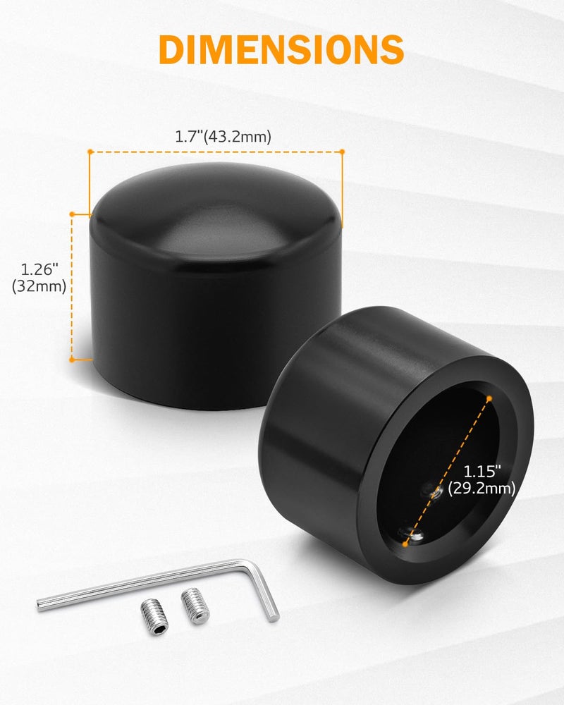 PBYMT Black Front Axle Nut Covers, CNC Aluminum Axle Nut Caps Compatible for Harley Davidson Softail Touring Road King Street Glide Electra Glide Iron 883 Fat Boy 2002-2024 - Image 2